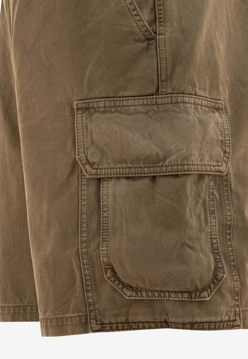 Loewe Logo Label Cargo Shorts Green H526Y1AW05KHAKI GREEN_78327