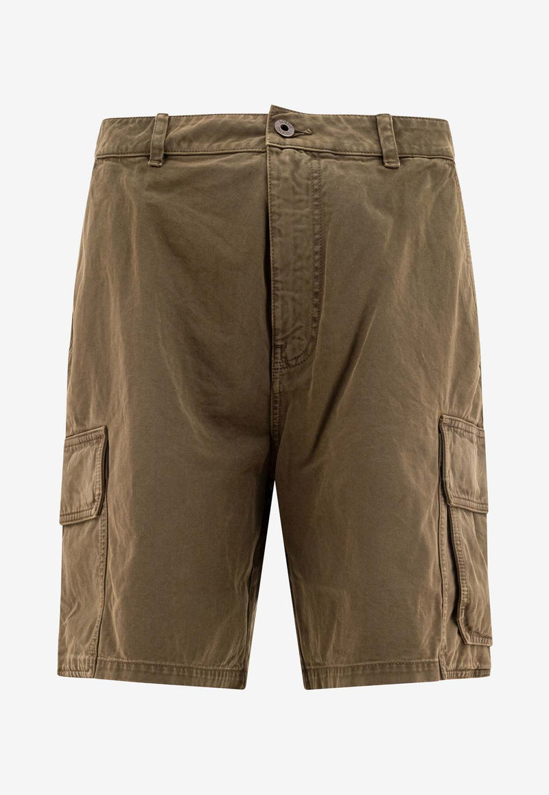 Loewe Logo Label Cargo Shorts Green H526Y1AW05KHAKI GREEN_78327