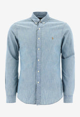 Polo Ralph Lauren Slim Chambray Shirt Light Blue 710548538001CHAMBRAY_76831
