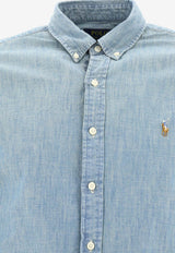 Polo Ralph Lauren Slim Chambray Shirt Light Blue 710548538001CHAMBRAY_76831