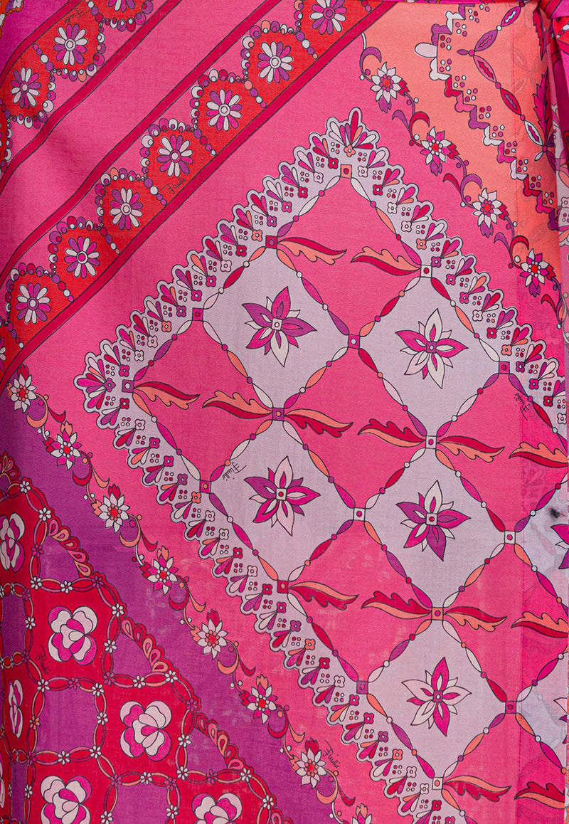 Pucci Festa Print Sarong Skirt  Pink 5HRW025H764034_81878
