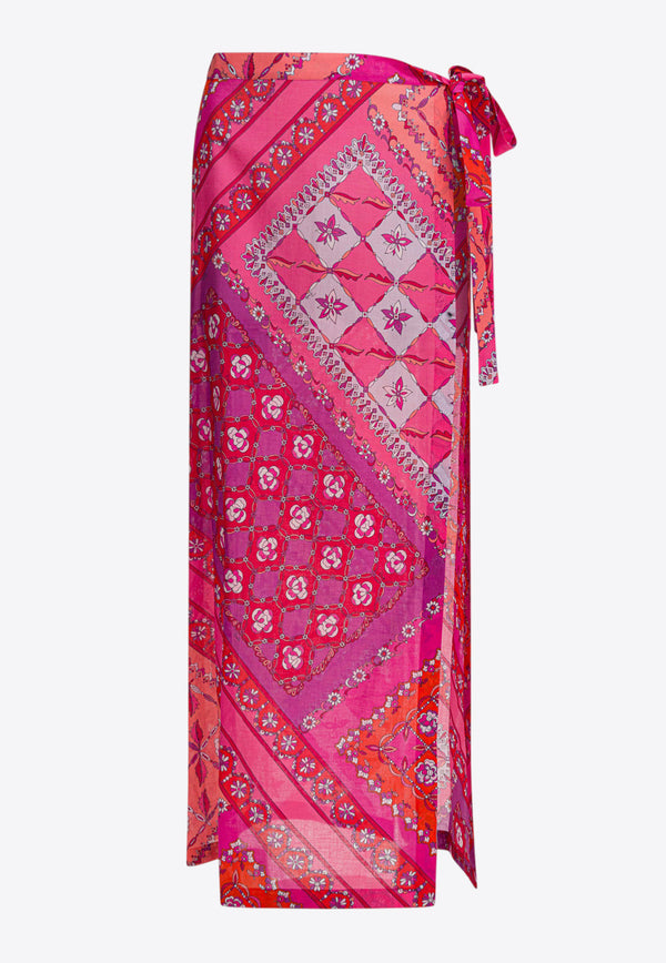 Pucci Festa Print Sarong Skirt  Pink 5HRW025H764034_81878