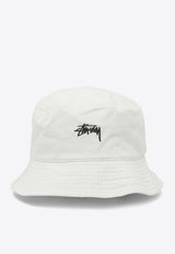Stüssy Logo Embroidered Bucket Hat White 13210231002 NATURAL_81958