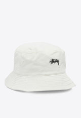 Stüssy Logo Embroidered Bucket Hat White 13210231002 NATURAL_81958