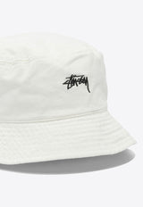 Stüssy Logo Embroidered Bucket Hat White 13210231002 NATURAL_81958