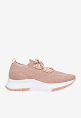 Gianvito Rossi Glover Low-Top Sneakers Peach S25213 W1WPT KIBPEAH KNIT BOUCLE PEACH