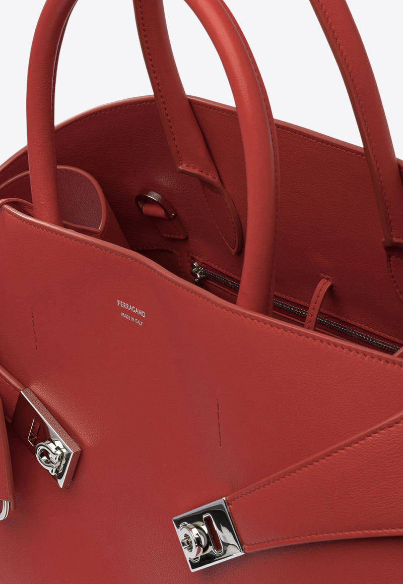 Ferragamo Large Hug Calfskin Top Handle Bag Red 0766592_6d6c5a59-af8d-4f14-a883-35bf175eb4b3