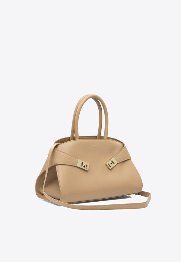 Ferragamo Medium Hug Leather Top Handle Bag Camel 0769115_b4030b3a-cfbe-4b1b-861e-41214a3f73c8