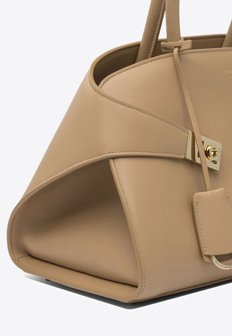 Ferragamo Medium Hug Leather Top Handle Bag Camel 0769115_b4030b3a-cfbe-4b1b-861e-41214a3f73c8