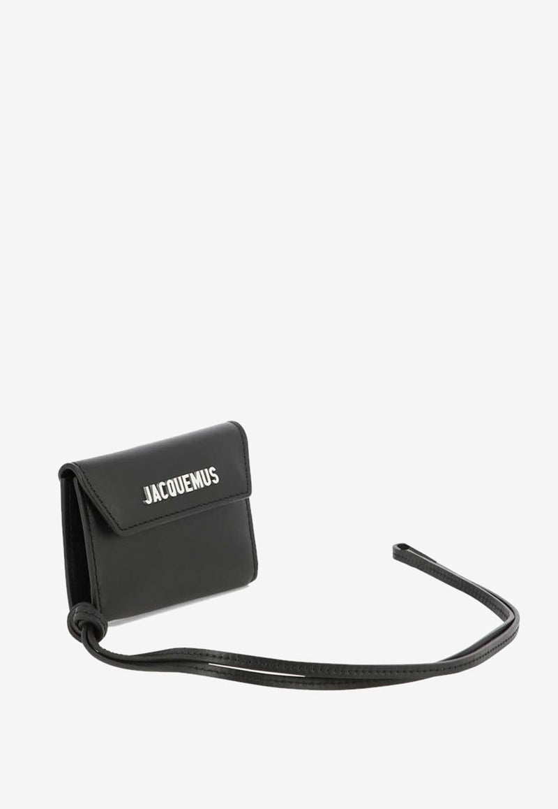 Jacquemus Le Porte Leather Wallet with Strap Black 216SL0033061990_2c5647c7-3d11-4076-a5d7-6a4522ed3166