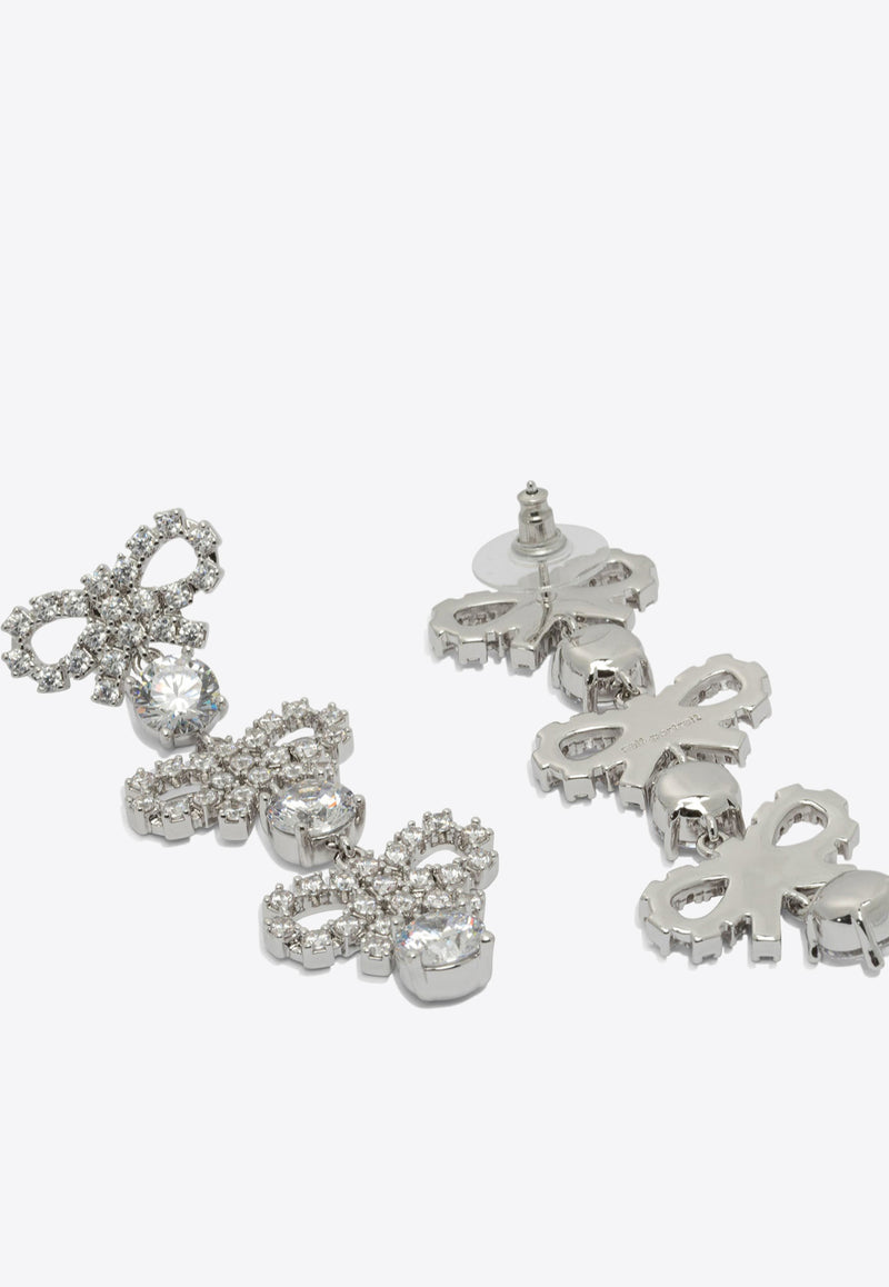 Self-Portrait Crystal Bow Drop Earrings Silver PF25-612E-SLSILVER_21317111-0249-483f-89d7-20aa9398a0df