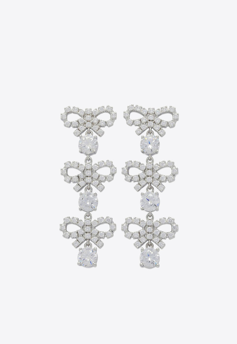 Self-Portrait Crystal Bow Drop Earrings Silver PF25-612E-SLSILVER_21317111-0249-483f-89d7-20aa9398a0df