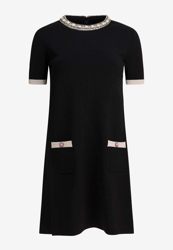 Valentino Embellished Choker Mini Dress  Black 6B3KD13L96B0NA_06e45c4e-7528-476a-92ff-87aac88024e4