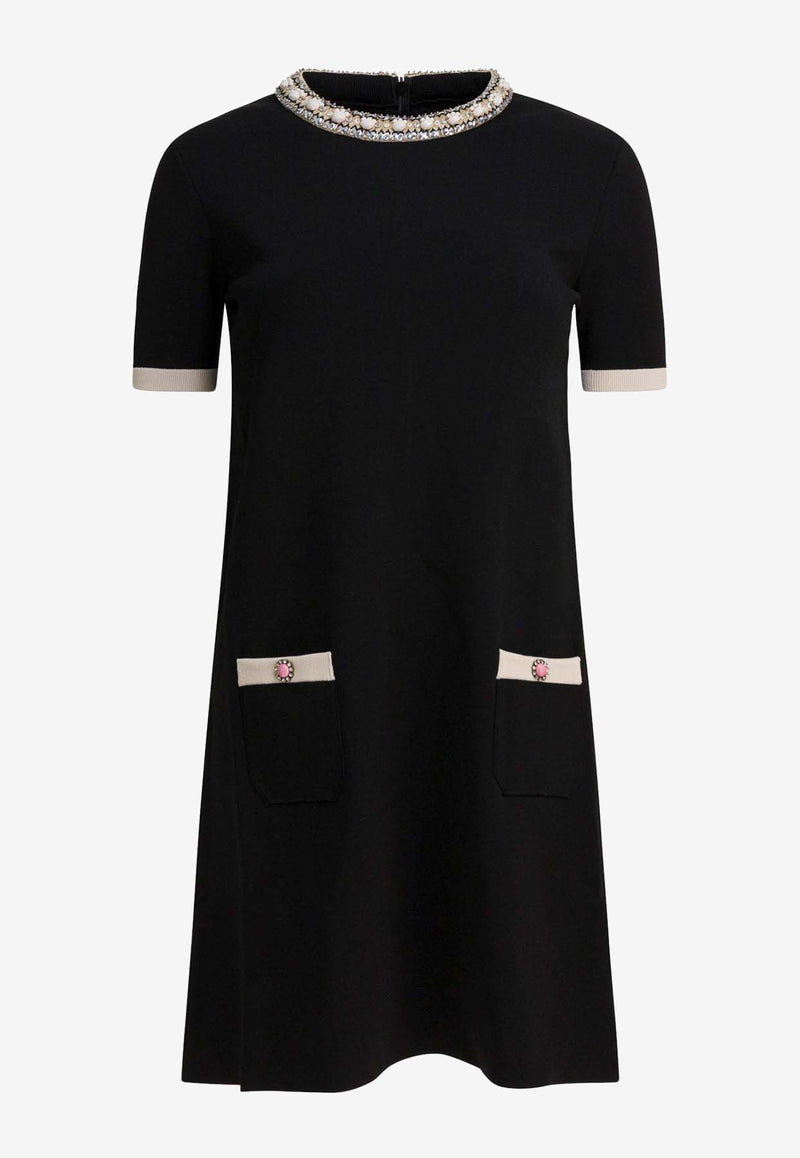 Valentino Embellished Choker Mini Dress  Black 6B3KD13L96B0NA_06e45c4e-7528-476a-92ff-87aac88024e4