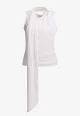 AMI PARIS Sleeveless Tied Top White FTP827.JE0223136_2fb9aa29-4290-405d-bc26-49336e2099de