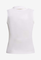 AMI PARIS Sleeveless Tied Top White FTP827.JE0223136_2fb9aa29-4290-405d-bc26-49336e2099de