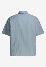 AMI PARIS Short-Sleeved Stripe Shirt Light Blue HSH833.CO02194844_455dc142-075f-47cf-bf01-560aeaa84051