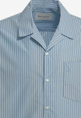 AMI PARIS Short-Sleeved Stripe Shirt Light Blue HSH833.CO02194844_455dc142-075f-47cf-bf01-560aeaa84051