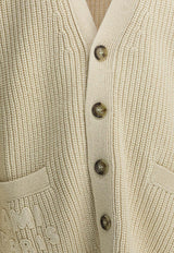 AMI PARIS Knitted Buttoned Cardigan Off-white UKC383.KN0161136_3599026f-8548-4994-aee5-e5830f4b155b