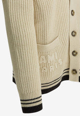 AMI PARIS Knitted Buttoned Cardigan Off-white UKC383.KN0161136_3599026f-8548-4994-aee5-e5830f4b155b