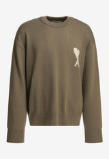 AMI PARIS Ami De Coeur Jersey Knit Sweater Beige UKS859.KN0156A117_1a7f9058-a980-42ff-8d8e-5d8ed029ef01