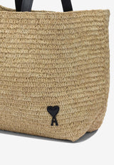 AMI PARIS Large Ami De Coeur Raffia Tote Bag Beige ULL740.AW0036113_989d5904-e4e8-47b9-b8b3-51cf4bc1e276
