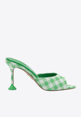 Aquazzura Bisous 85 Checked Leather Mules Green BISMIDM0PJNPLR_7756684c-9c85-4970-b803-0a62792521ec