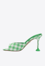 Aquazzura Bisous 85 Checked Leather Mules Green BISMIDM0PJNPLR_7756684c-9c85-4970-b803-0a62792521ec