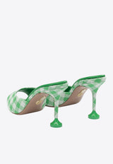Aquazzura Bisous 85 Checked Leather Mules Green BISMIDM0PJNPLR_7756684c-9c85-4970-b803-0a62792521ec