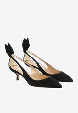 Aquazzura Bow Tie 50 Suede Pumps Black DENMIDP2SUE000_21092978-8809-4f11-a6c1-632b8736a629