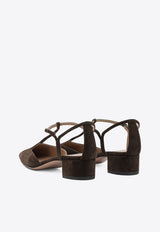 Aquazzura Sorbonne 35 Suede Pumps  Brown SBEMIDP0SUEESP_1484bb58-891c-4007-a60a-1ba8617c65c4