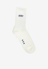 Autry Jacquard Logo Socks  White SOPU0551_6057c5cb-bd8a-4243-b93a-226d7b32cd2e