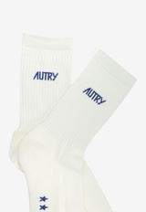 Autry Jacquard Logo Socks  White SOPU0551_6057c5cb-bd8a-4243-b93a-226d7b32cd2e