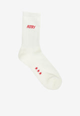 Autry Jacquard Logo Socks  White SOPU0557_7b2d0fb5-f905-4f2f-8f02-625011eb608a