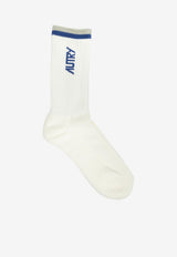 Autry Jacquard Striped Logo Socks  White SOPU0591_ce2f32a9-6b88-4d04-b6fd-ed3f6b2479f8