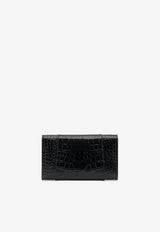 Balenciaga Hourglass Chain Clutch in Croc-Embossed Leather Black 8463432ABLU1000_bf99cae4-315b-47f8-9033-cedcbdf92a21