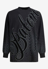 Balenciaga Cursive Logo Print Long-Sleeved T-shirt Black 850404TTVN96552_1df1615a-c642-43d6-8ee5-c1446e2293cb