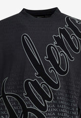 Balenciaga Cursive Logo Print Long-Sleeved T-shirt Black 850404TTVN96552_1df1615a-c642-43d6-8ee5-c1446e2293cb