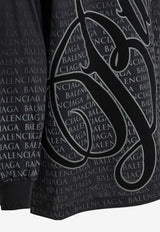 Balenciaga Cursive Logo Print Long-Sleeved T-shirt Black 850404TTVN96552_1df1615a-c642-43d6-8ee5-c1446e2293cb