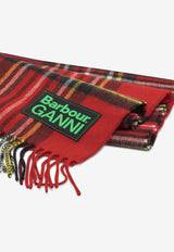 Barbour X Ganni Wool Scarf with Logo-Label LSC0455LSCRE51_a0a5e3ea-2b9b-40e4-8fd5-d039125f815b