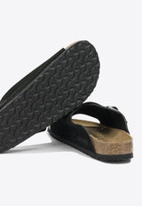 Birkenstock Zurich Suede Slides  Black 1025060BLACK_1abb1a8b-1e6d-4a7b-b5d9-8c26470b9fe1