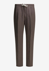 Brunello Cucinelli Drawstring Linen Pants Brown M243DE1710C6046_725852e1-fae5-4b8a-bdcb-087c3abc1899