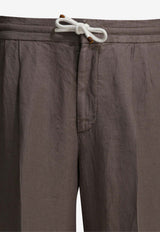 Brunello Cucinelli Drawstring Linen Pants Brown M243DE1710C6046_725852e1-fae5-4b8a-bdcb-087c3abc1899