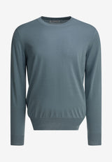 Brunello Cucinelli Fine-Knit Crewneck Sweater Blue M2900100CMM56_f618a544-2057-4cec-91c3-f2eb181a3e89