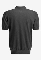 Brunello Cucinelli Fine Knit Polo T-shirt Gray M29800125YCB869_4ac8baef-7fe3-4e4d-a0c1-5e9ceed0a12a