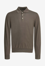 Brunello Cucinelli Long-Sleeved Polo T-shirt Brown M29800135CLL90_31162be1-f15b-412e-b56c-a6447b3f43cf