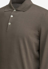 Brunello Cucinelli Long-Sleeved Polo T-shirt Brown M29800135CLL90_31162be1-f15b-412e-b56c-a6447b3f43cf
