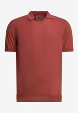 Brunello Cucinelli V-neck Polo T-shirt Red M29800145CIJ11_c4429154-abef-4ef6-99ab-be4cbd5c1a37