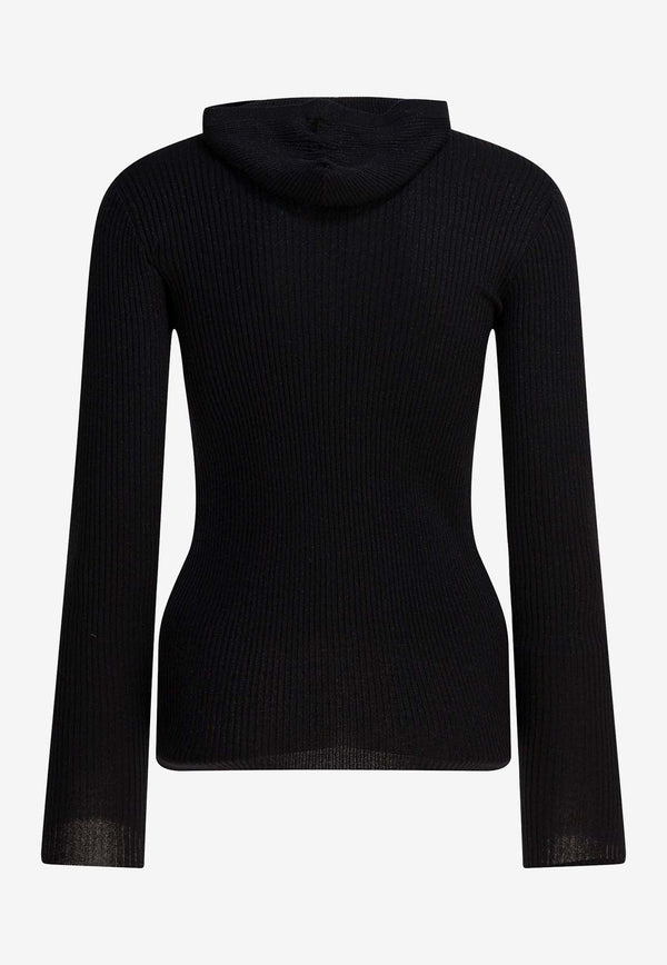 Brunello Cucinelli Half-Zip Wool Sweater with Hood Black M41844609C101_0e63a447-aa15-4d71-94a7-9f9ed8e1160e