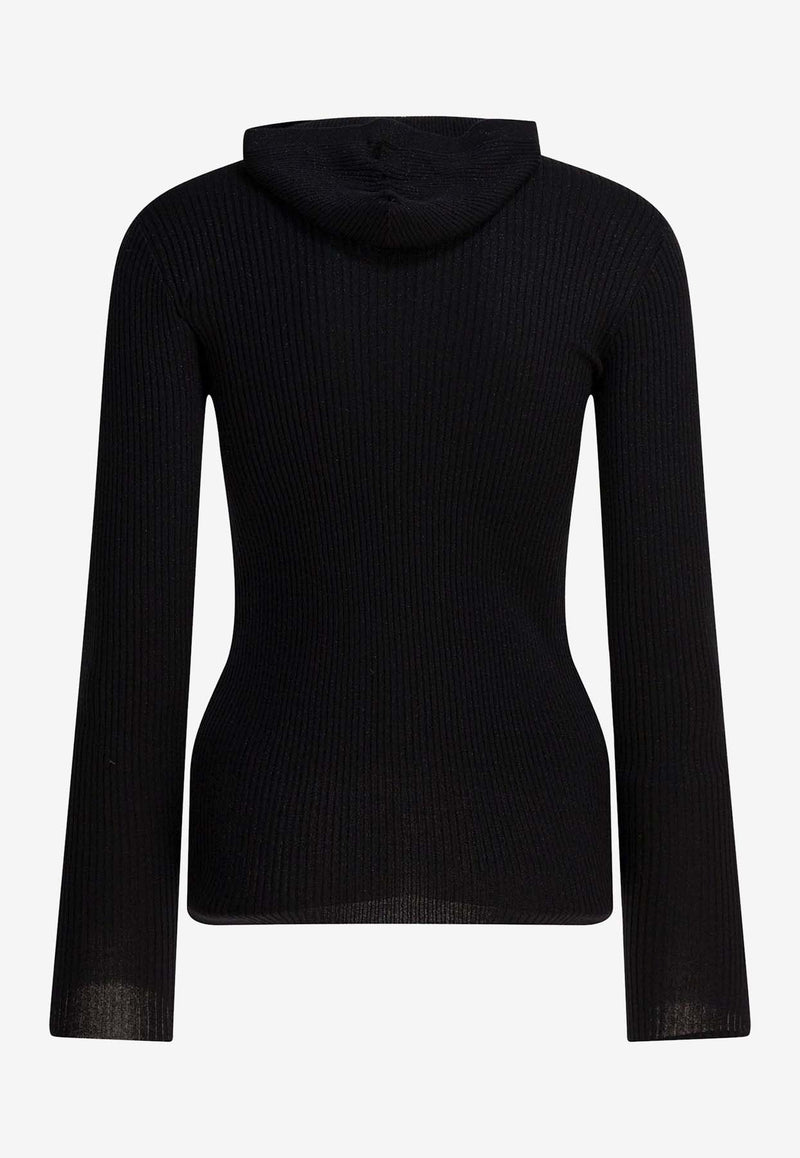 Brunello Cucinelli Half-Zip Wool Sweater with Hood Black M41844609C101_0e63a447-aa15-4d71-94a7-9f9ed8e1160e